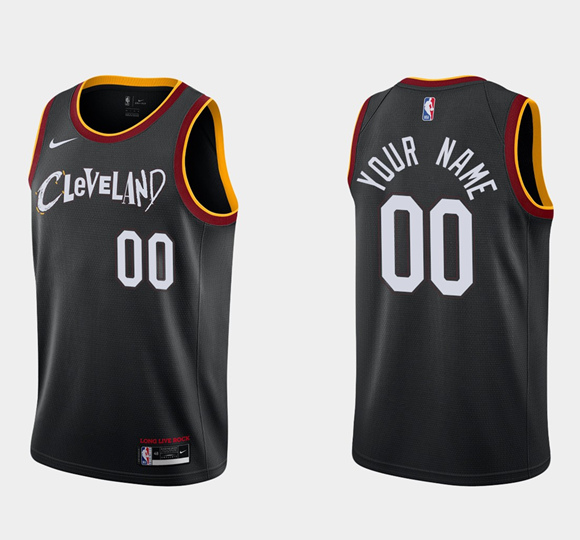 Men's Black Cleveland Cavaliers Active Player Custom Stitched Basketball Jersey